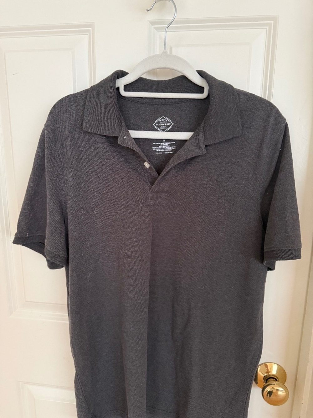 st johns bay mens shirt size small gray cotton/poly/span